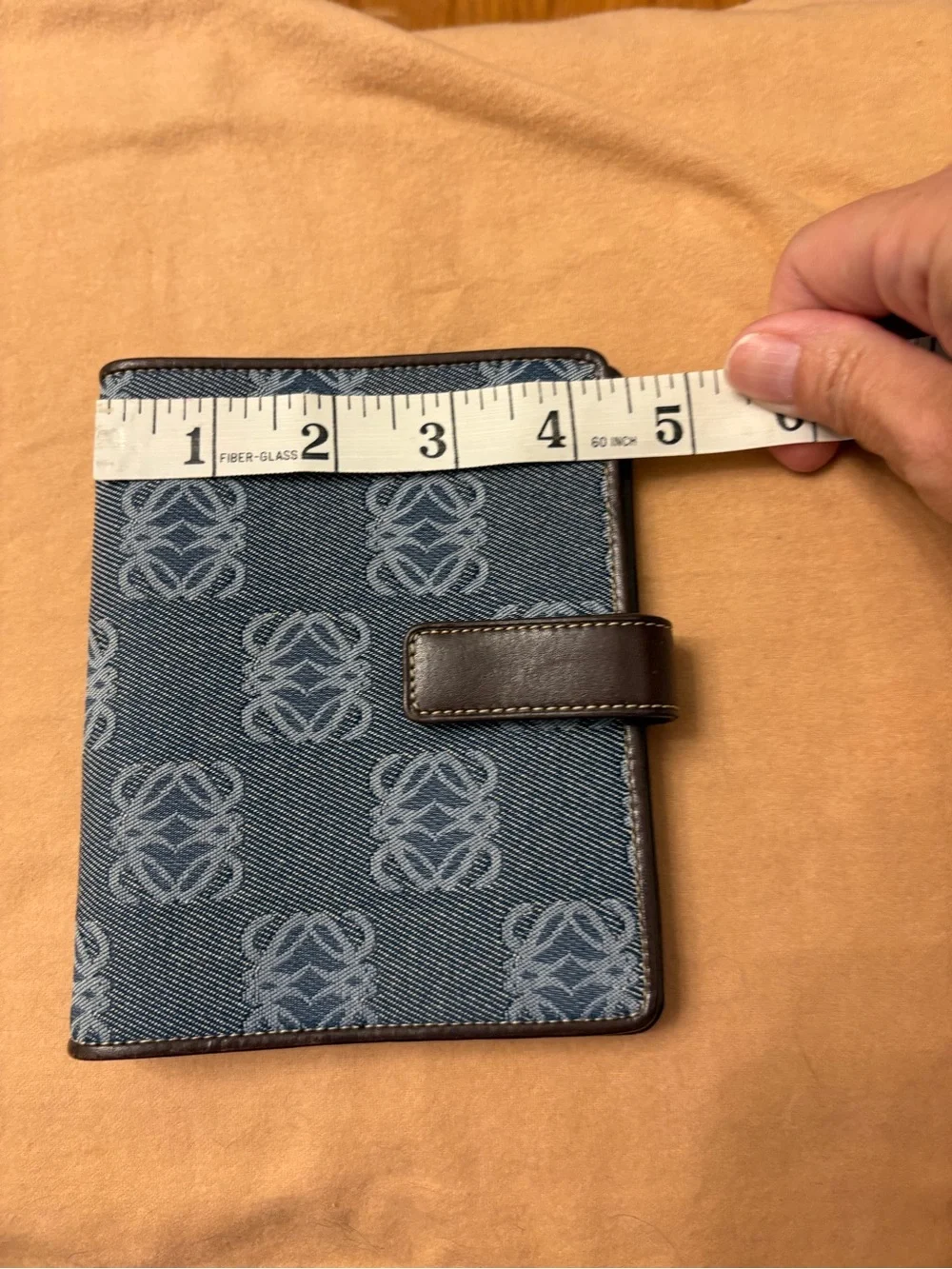 Loewe Anagram Denim Leather 6-Ring Agenda Planner Cover Mini Vintage A6 Wallet